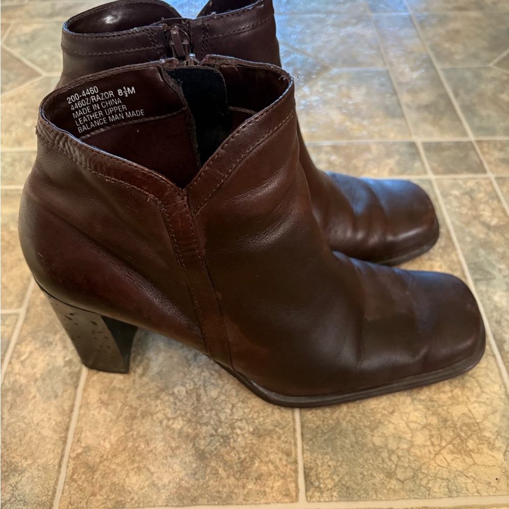 Connie Brown Heeled Boots with Western Influence